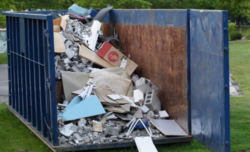 Illustration of a customer complaint review for rubbish removal service
