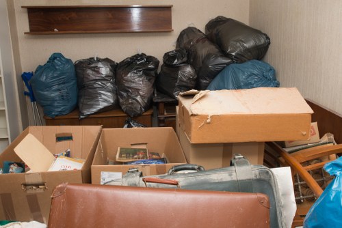 Separated recycling materials for business waste removal
